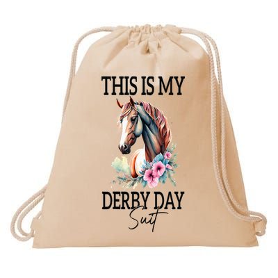 This Is My Derby Day Suit Horse Racing Drawstring Bag