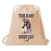 This Is My Derby Day Suit Horse Racing Drawstring Bag