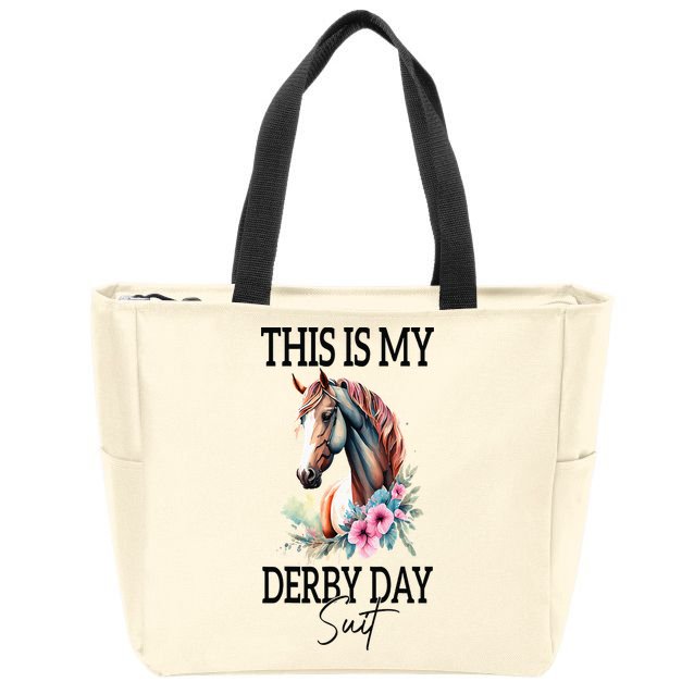 This Is My Derby Day Suit Horse Racing Zip Tote Bag