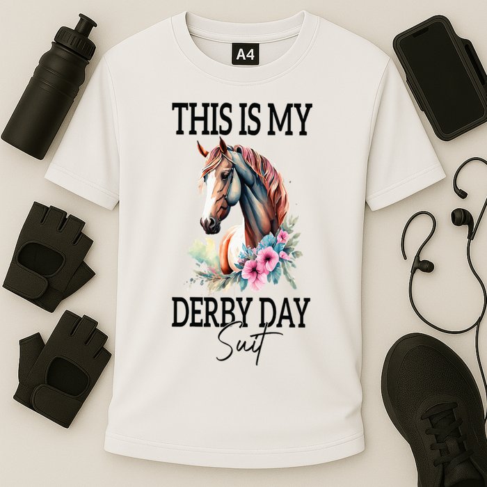 This Is My Derby Day Suit Horse Racing Cooling Performance Crew T-Shirt
