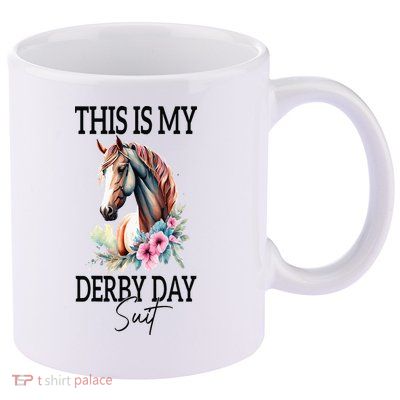This Is My Derby Day Suit Horse Racing 11oz C Handle Ceramic Mug