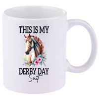 This Is My Derby Day Suit Horse Racing 11oz C Handle Ceramic Mug