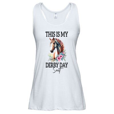 This Is My Derby Day Suit Horse Racing Ladies Essential Flowy Tank