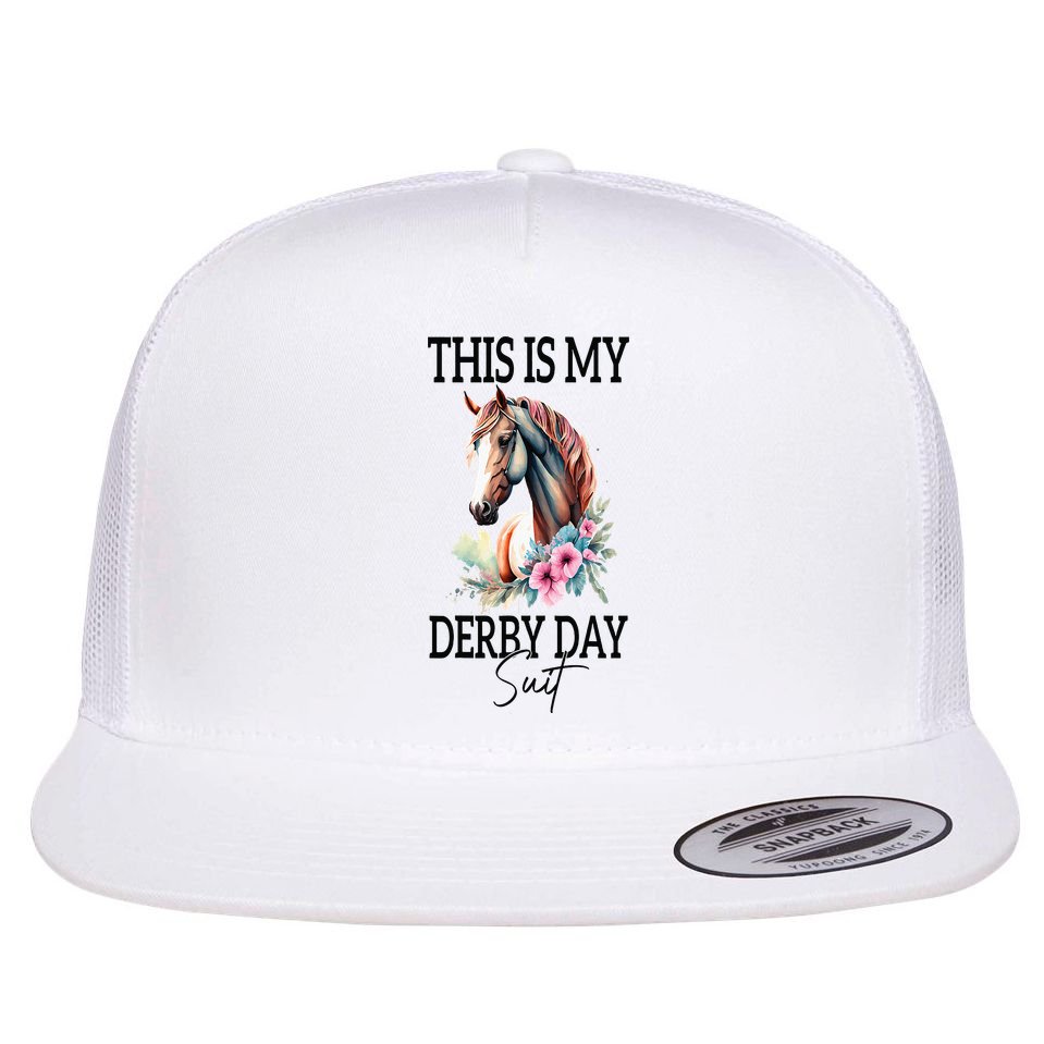 This Is My Derby Day Suit Horse Racing Flat Bill Trucker Hat