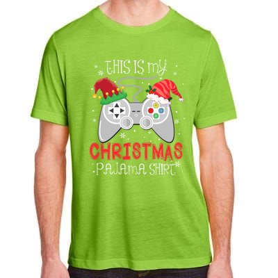 This Is My Christmas Pajama Gamer Video Game Lover Santa Hat Gift Adult ChromaSoft Performance T-Shirt