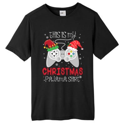 This Is My Christmas Pajama Gamer Video Game Lover Santa Hat Gift Tall Fusion ChromaSoft Performance T-Shirt