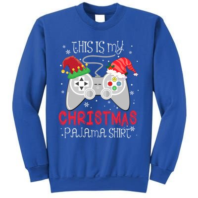 This Is My Christmas Pajama Gamer Video Game Lover Santa Hat Gift Sweatshirt