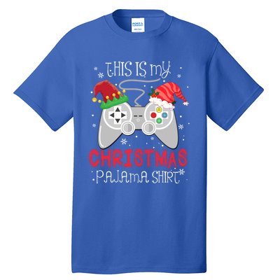 This Is My Christmas Pajama Gamer Video Game Lover Santa Hat Gift Tall T-Shirt