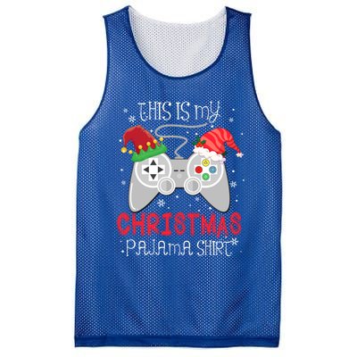 This Is My Christmas Pajama Gamer Video Game Lover Santa Hat Gift Mesh Reversible Basketball Jersey Tank