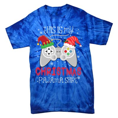 This Is My Christmas Pajama Gamer Video Game Lover Santa Hat Gift Tie-Dye T-Shirt