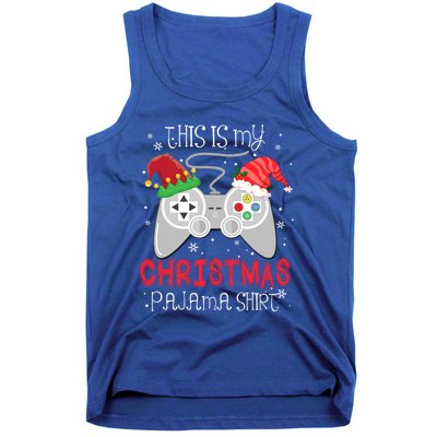 This Is My Christmas Pajama Gamer Video Game Lover Santa Hat Gift Tank Top