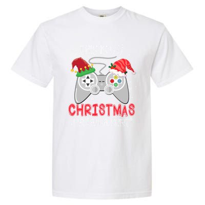 This Is My Christmas Pajama Gamer Video Game Lover Santa Hat Gift Garment-Dyed Heavyweight T-Shirt