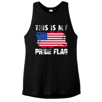 This Is My Pride Flag USA American 4th Of July Patriotic Day Ladies PosiCharge Tri-Blend Wicking Tank