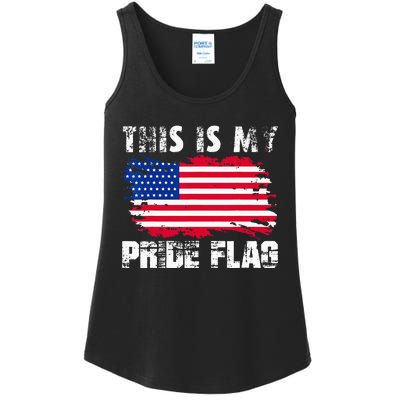 This Is My Pride Flag USA American 4th Of July Patriotic Day Ladies Essential Tank