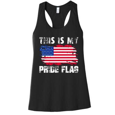 This Is My Pride Flag USA American 4th Of July Patriotic Day Women's Racerback Tank