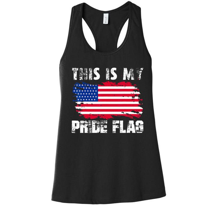 This Is My Pride Flag USA American 4th Of July Patriotic Day Women's Racerback Tank