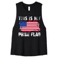 This Is My Pride Flag USA American 4th Of July Patriotic Day Women's Racerback Cropped Tank