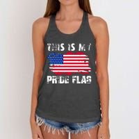 This Is My Pride Flag USA American 4th Of July Patriotic Day Women's Knotted Racerback Tank