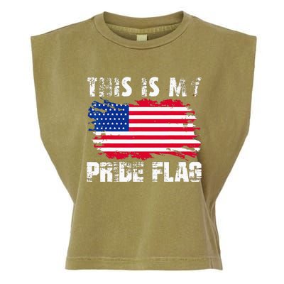 This Is My Pride Flag USA American 4th Of July Patriotic Day Garment-Dyed Women's Muscle Tee