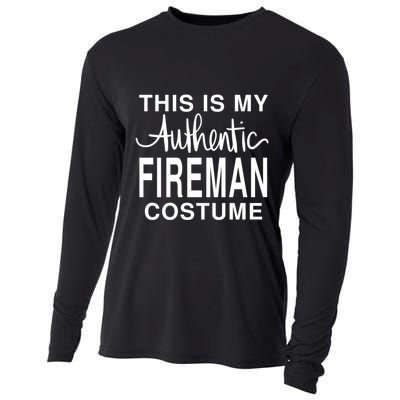 This Is My Authentic Fire Costume: Funny Halloween Joke Funny Gift Cooling Performance Long Sleeve Crew