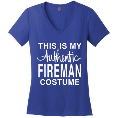 This Is My Authentic Fire Costume: Funny Halloween Joke Funny Gift Women's V-Neck T-Shirt