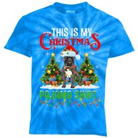 This Is My Christmas Pajamas Lighting French Bulldog Xmas Gift Kids Tie-Dye T-Shirt