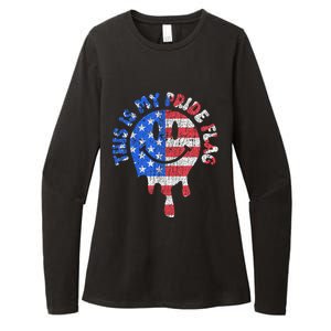 This Is My Pride Flag USA Happy Face American 4th of July Womens CVC Long Sleeve Shirt