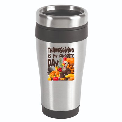Thanksgiving Is My Favorite Day Turkey 16oz Travel Tumbler