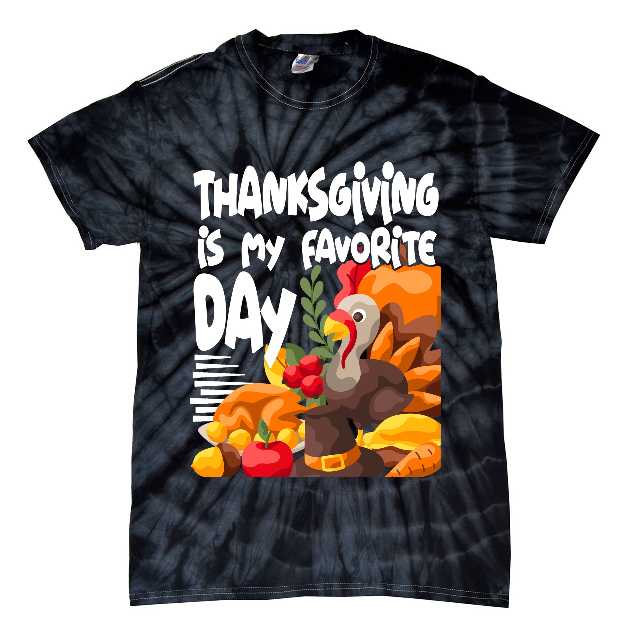 Thanksgiving Is My Favorite Day Turkey Tie-Dye T-Shirt