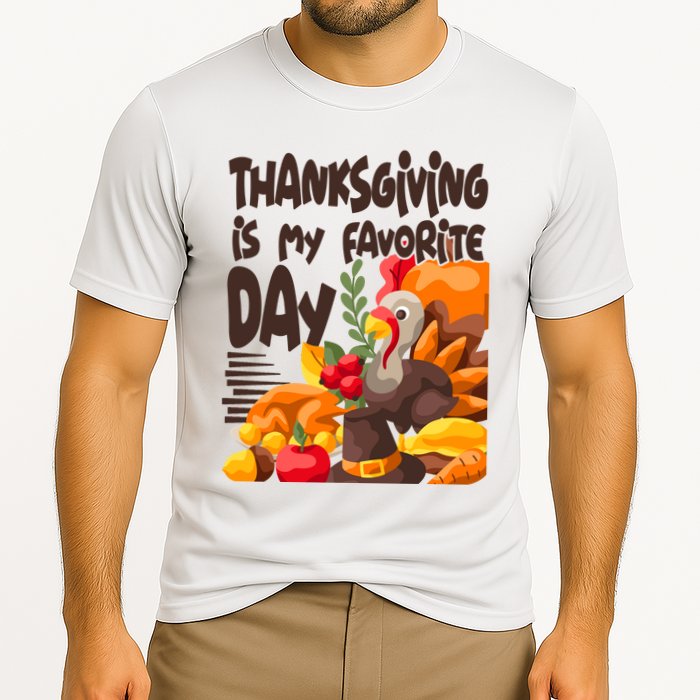 Thanksgiving Is My Favorite Day Turkey Cooling Performance Crew T-Shirt