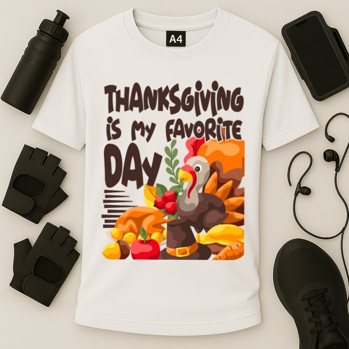 Thanksgiving Is My Favorite Day Turkey Cooling Performance Crew T-Shirt