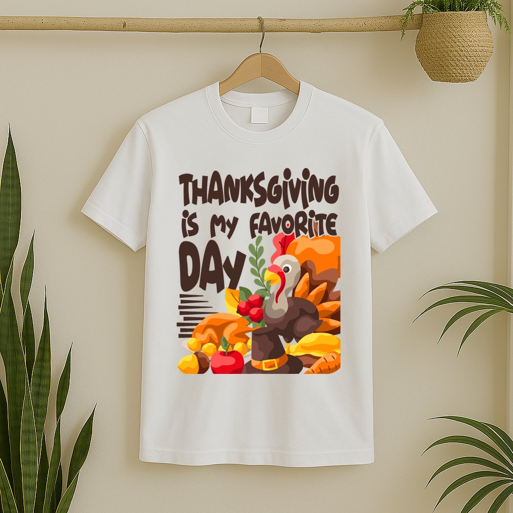 Thanksgiving Is My Favorite Day Turkey T-Shirt