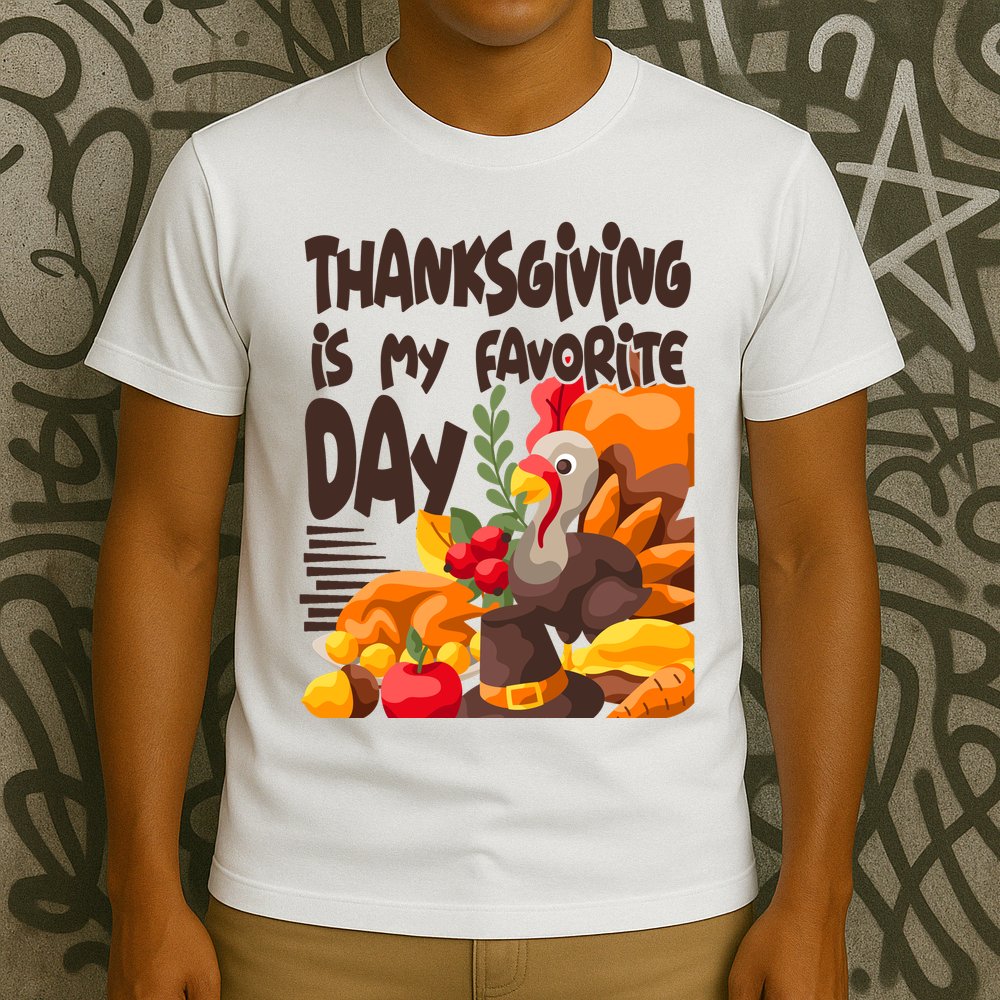 Thanksgiving Is My Favorite Day Turkey T-Shirt