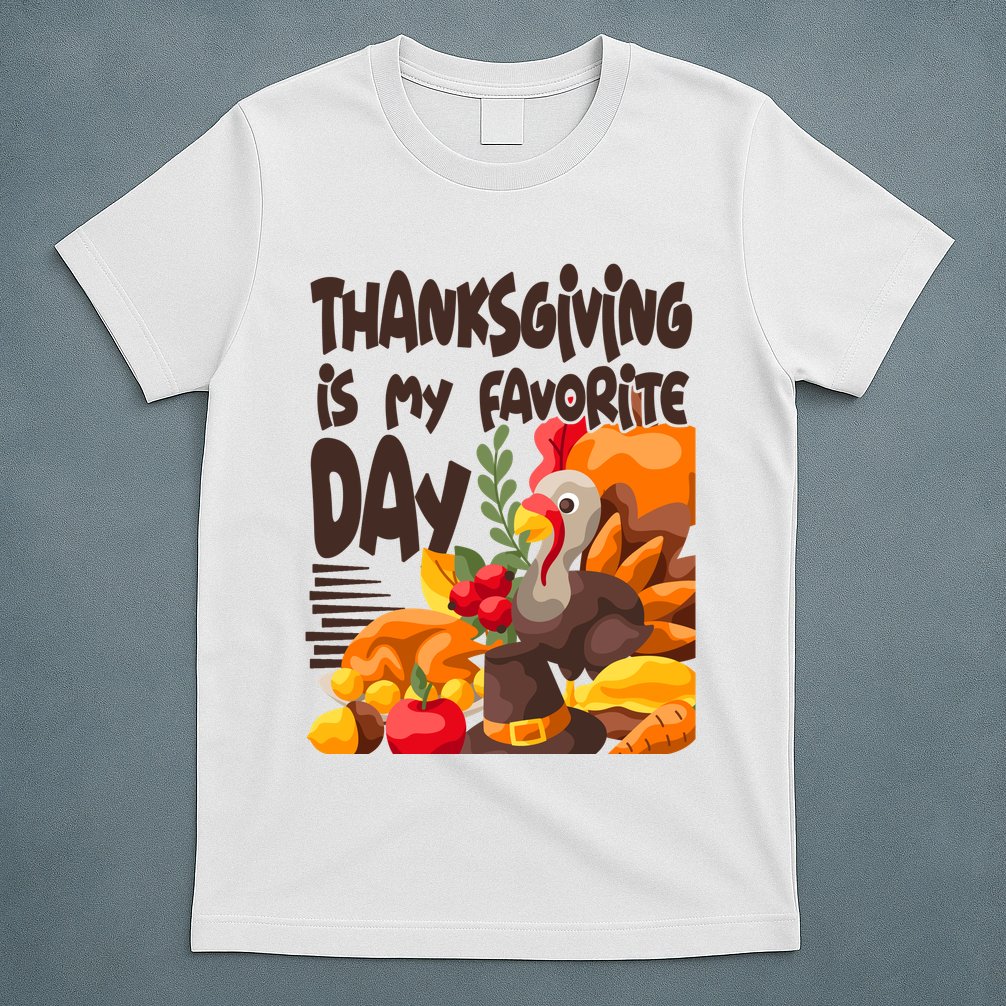 Thanksgiving Is My Favorite Day Turkey T-Shirt