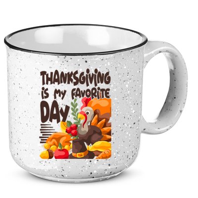 Thanksgiving Is My Favorite Day Turkey 15oz Campfire Ceramic Mug