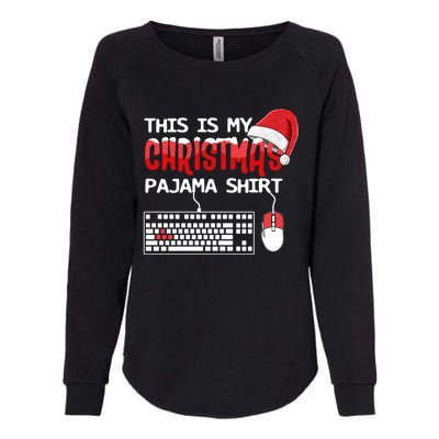 This Is My Christmas Pajama Funny Gaming Gamer Keyboard Pc Gift Womens California Wash Sweatshirt