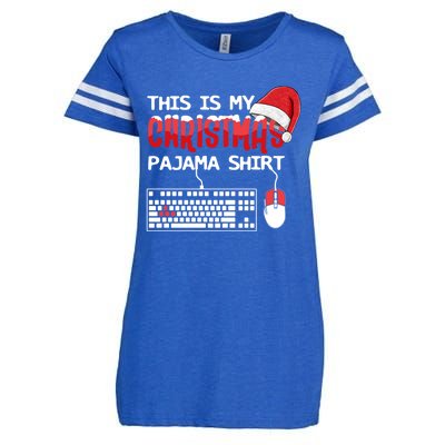 This Is My Christmas Pajama Funny Gaming Gamer Keyboard Pc Gift Enza Ladies Jersey Football T-Shirt