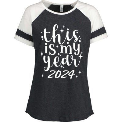 This Is My Year 2024 New Years 2024 Party Design Gift Enza Ladies Jersey Colorblock Tee