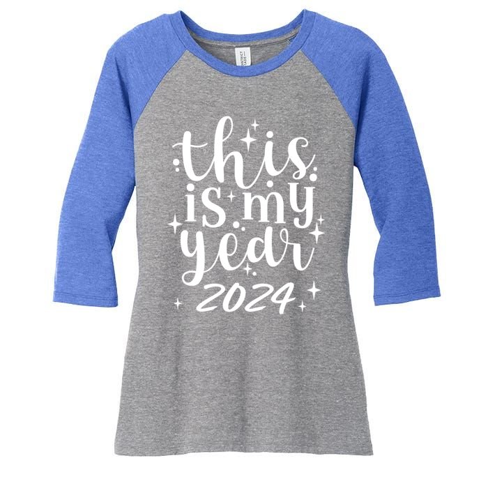 This Is My Year 2024 New Years 2024 Party Design Gift Women's Tri-Blend 3/4-Sleeve Raglan Shirt