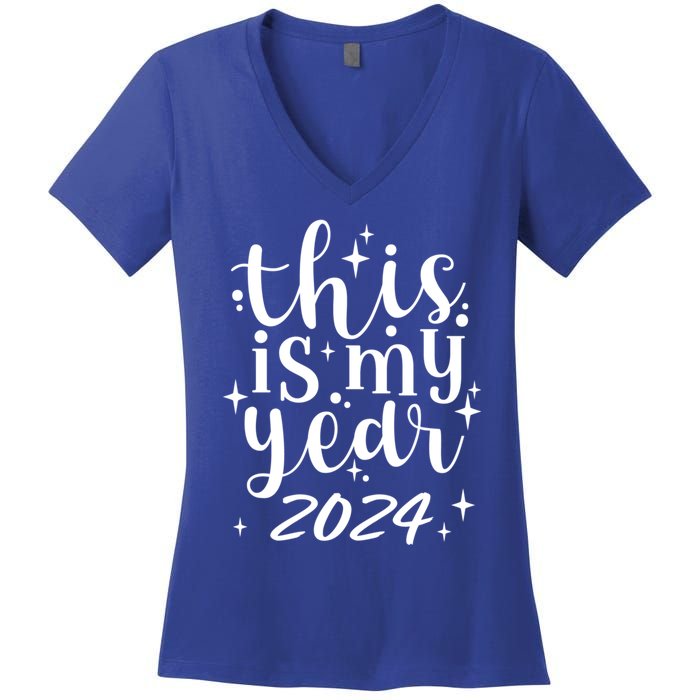 This Is My Year 2024 New Years 2024 Party Design Gift Women's V-Neck T-Shirt