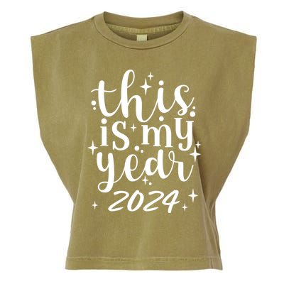 This Is My Year 2024 New Years 2024 Party Design Gift Garment-Dyed Women's Muscle Tee