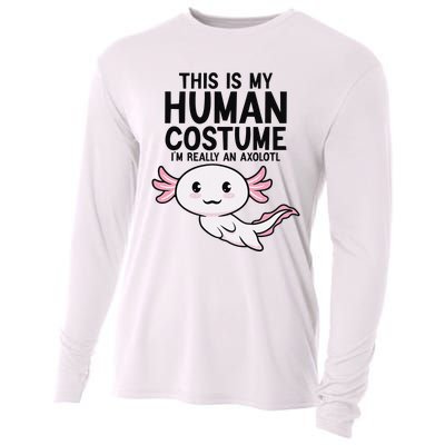 This Is My Human Costume I'm Really An Axolotl  Cooling Performance Long Sleeve Crew