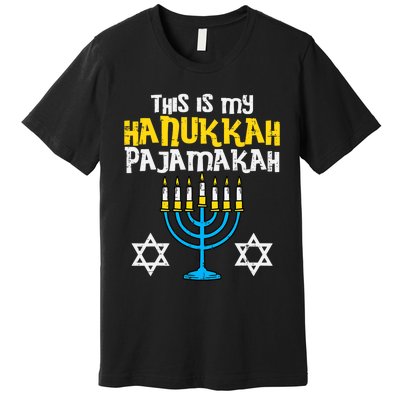 This Is My Hanukkah Pajamakah Menorah Chanukah Pajamas PJs Premium T-Shirt