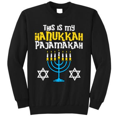 This Is My Hanukkah Pajamakah Menorah Chanukah Pajamas PJs Tall Sweatshirt