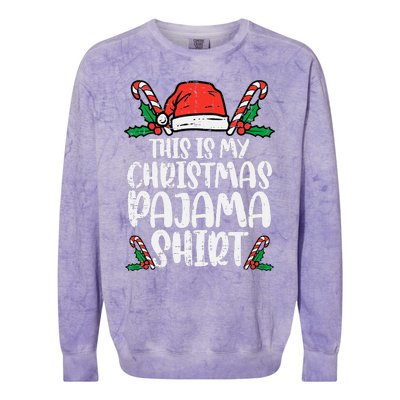 This Is My Christmas Pajama Funny Xmas Pjs Colorblast Crewneck Sweatshirt