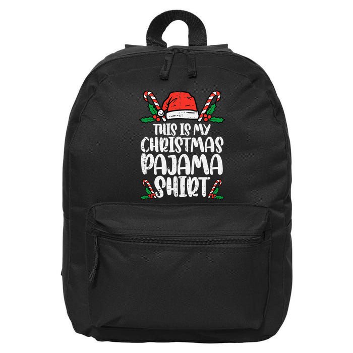 This Is My Christmas Pajama Funny Xmas Pjs 16 in Basic Backpack