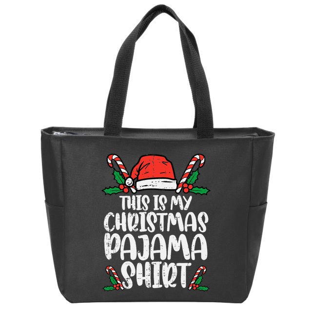 This Is My Christmas Pajama Funny Xmas Pjs Zip Tote Bag