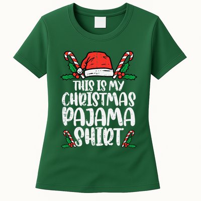 This Is My Christmas Pajama Funny Xmas Pjs Womens T-Shirt