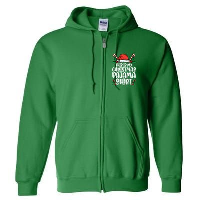 This Is My Christmas Pajama Funny Xmas Pjs Full Zip Hoodie