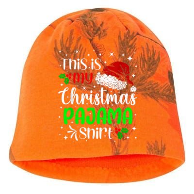 This Is My Christmas Pajama Funny Family Xmas Santa Claus Kati - Camo Knit Beanie